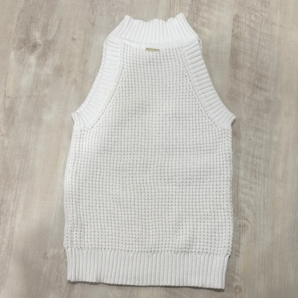 Michael Kors White Sleeveless Knit Sweater